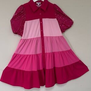 Pink and Red FUN Sparkling Dress Size M